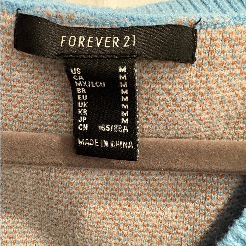 Forever 21 Sky Blue Cream and Brown Mountain & UFO Knit Vest - Picture 3 of 4